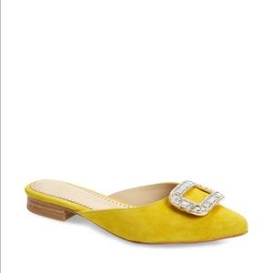 Allegra James Yellow Suede Mule